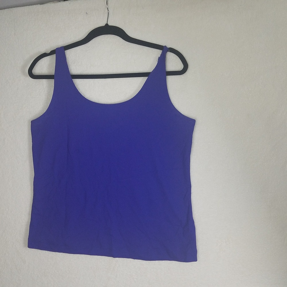 Chicos Womens Purple Scoop Neck Tank Top Adjustable Straps Size 2 Large Stretch